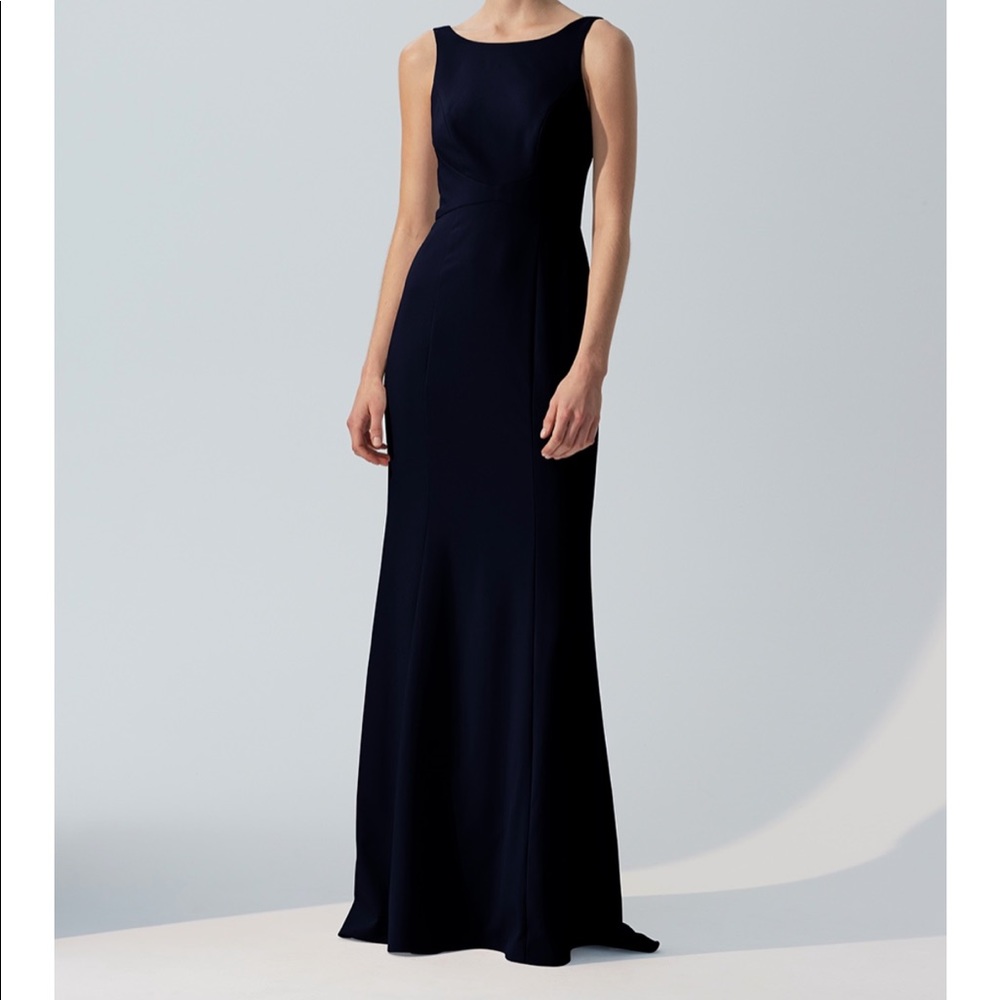 Amsale Joelle Crepe navy dress